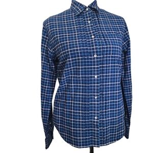 Lauren, Ralph Lauren. Y2k, Blue and White Plaid Cotton Flannel. Size: Small